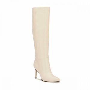 New Nine West Richy Cream Leather Boots Sz 11